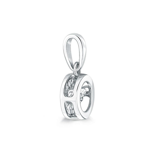 Подвеска Круг из белого золота с бриллиантом
