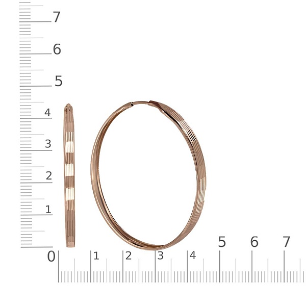 Серьги-конго из красного золота без вставок