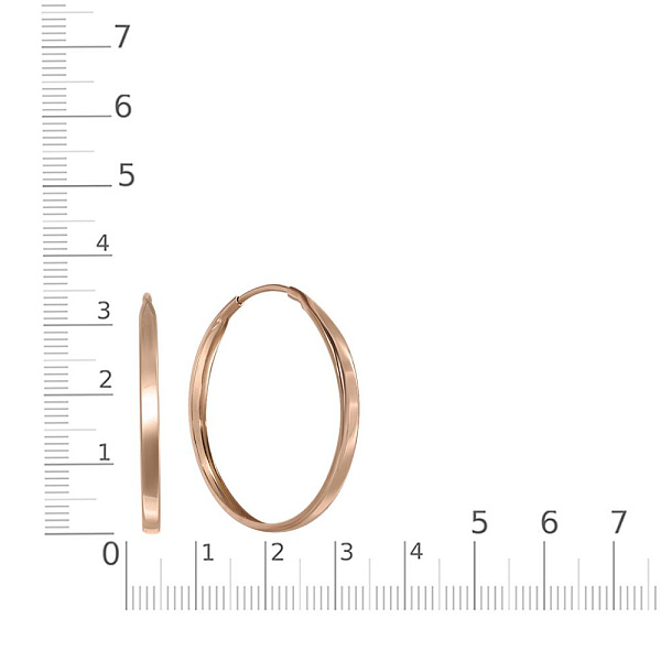 Серьги-конго из красного золота без вставок