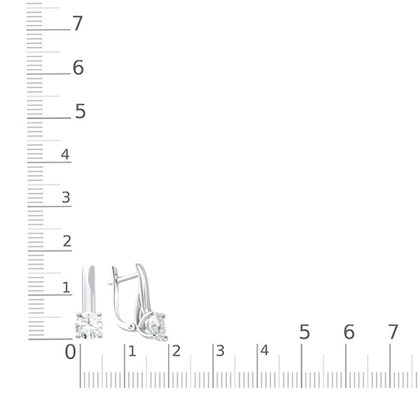 Серьги из белого золота с 2 выращенными бриллиантами