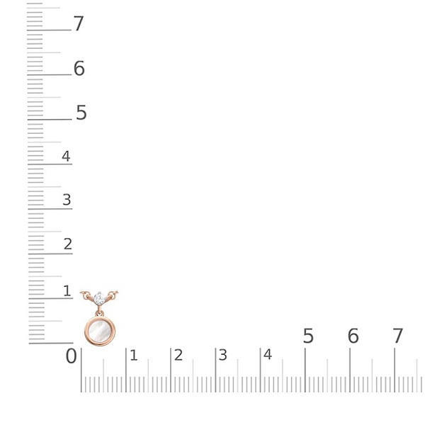 Колье из красного золота с перламутром и фианитом