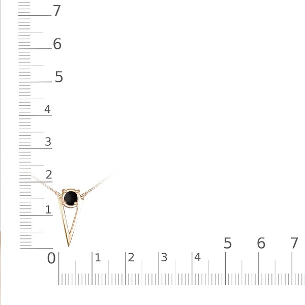Колье Треугольник из красного золота с агатом