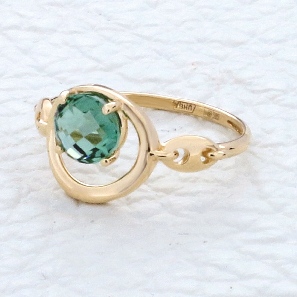 Кольцо из жёлтого золота с кварцем