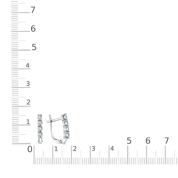 Серьги Дорожки из белого золота с 8 бриллиантами