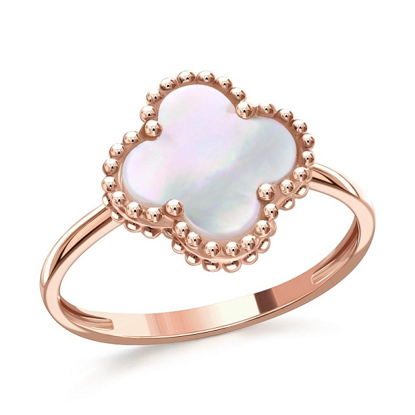 Кольцо из красного золота с перламутром