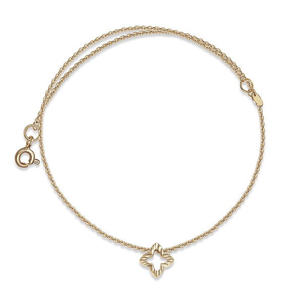 Колье Клевер из жёлтого золота без вставок