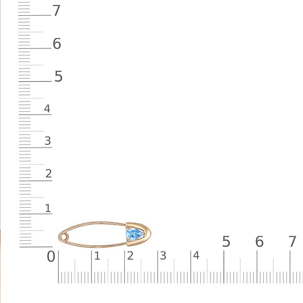 Булавка из красного золота с топазом swiss