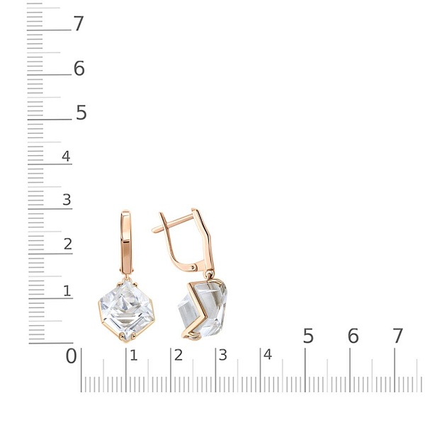 Серьги из красного золота с 2 наноситалами