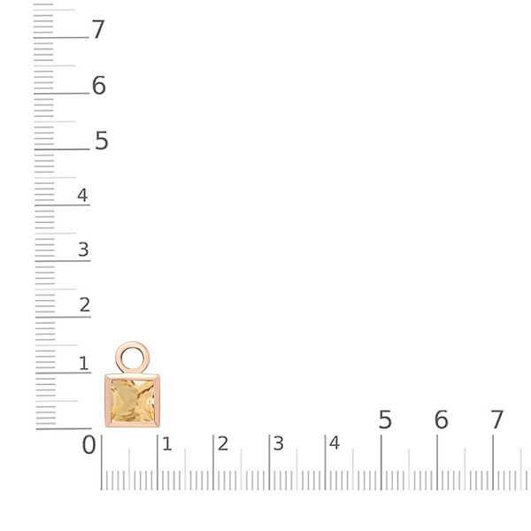 Подвеска серёг-трансформеров из красного золота с цитрином