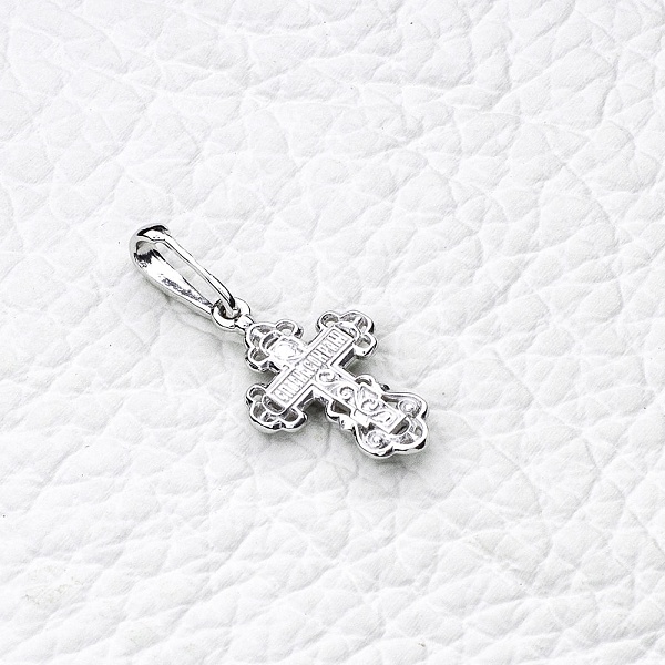 Крест из белого золота без вставок