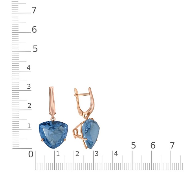 Серьги из красного золота с 2 наноситалами