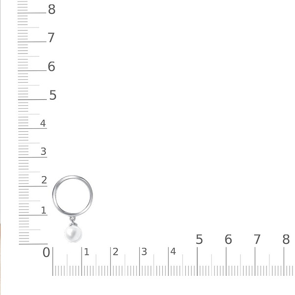 Подвеска Круг из белого золота с жемчугом