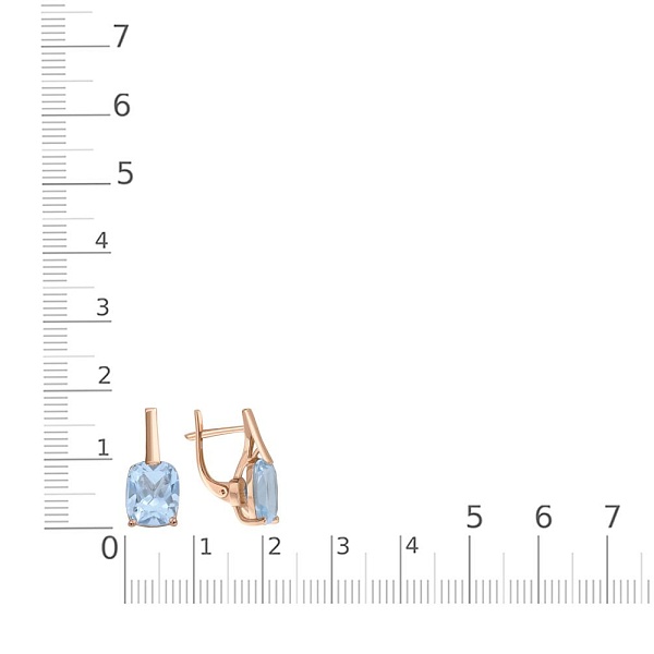 Серьги из красного золота с 2 топазами sky