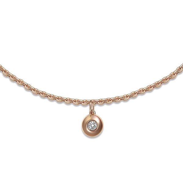 Колье из красного золота с бриллиантом