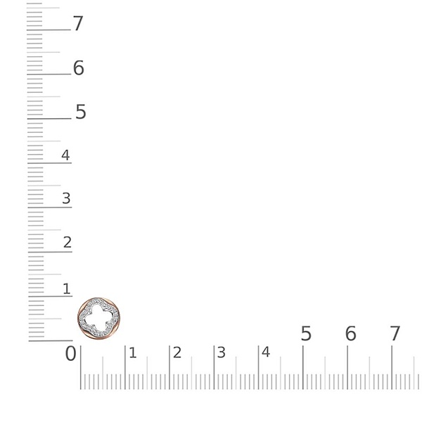 Браслет Клевер из красного золота с 20 фианитами