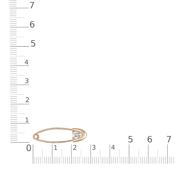 Булавка из красного золота с фианитом