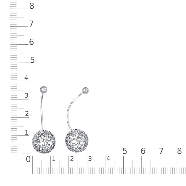 Серьги Шары из белого золота без вставок
