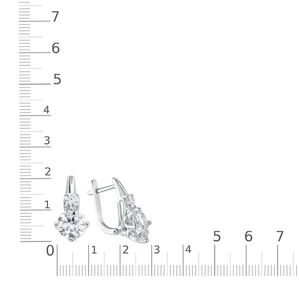 Серьги из белого золота с 4 муассанитами