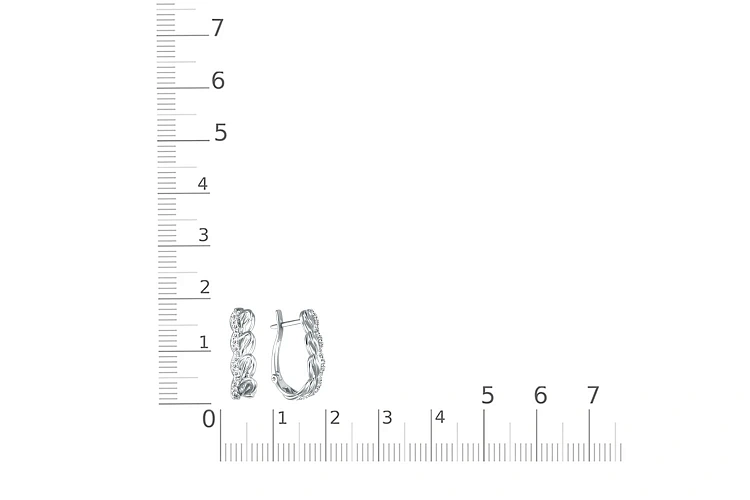 Серьги из белого золота с 32 фианитами