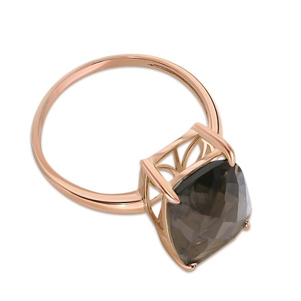 Кольцо из красного золота с раухтопазом