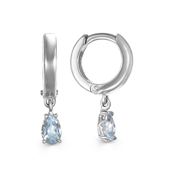 Серьги из белого золота с 2 топазами sky