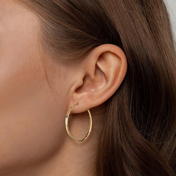 Серьги-конго из жёлтого золота без вставок