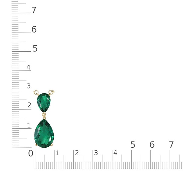 Колье из жёлтого золота с 3 изумрудами