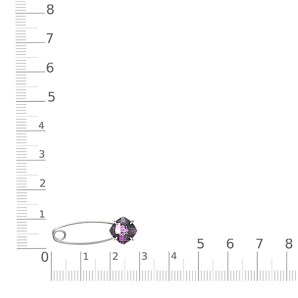 Булавка из белого золота с аметистом