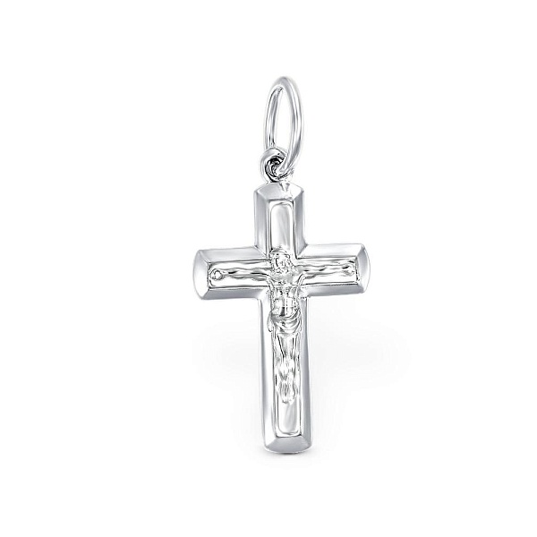 Крест из белого золота без вставок