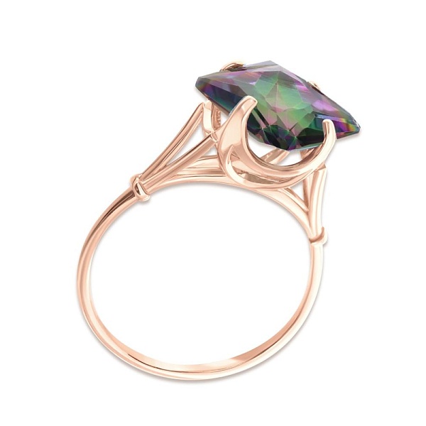 Кольцо из красного золота с кварцем