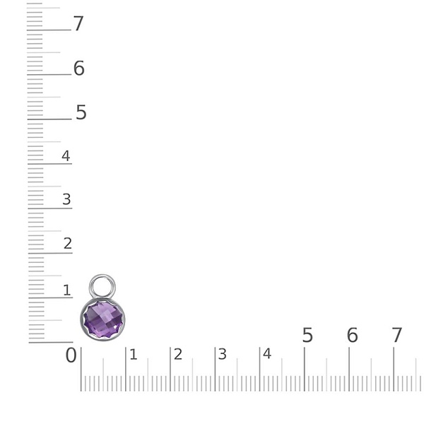 Подвеска серёг-трансформеров из белого золота с аметистом