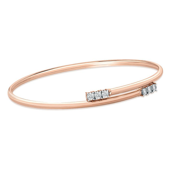 Браслет из красного золота с 6 бриллиантами