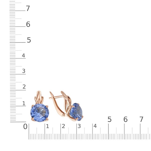 Серьги из красного золота с 2 наноситалами