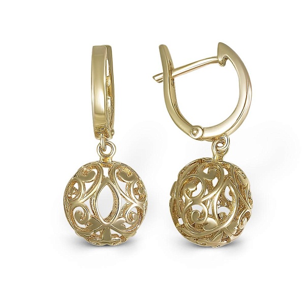 Серьги из жёлтого золота без вставок