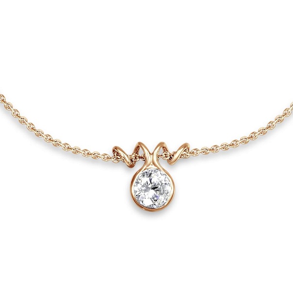 Колье из красного золота с кристаллом swarovski