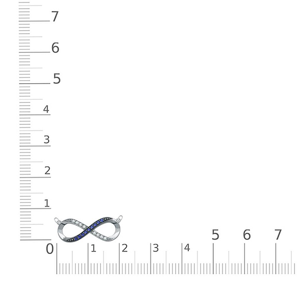 Колье Бесконечность из белого золота с 8 бриллиантами и 9 сапфирами