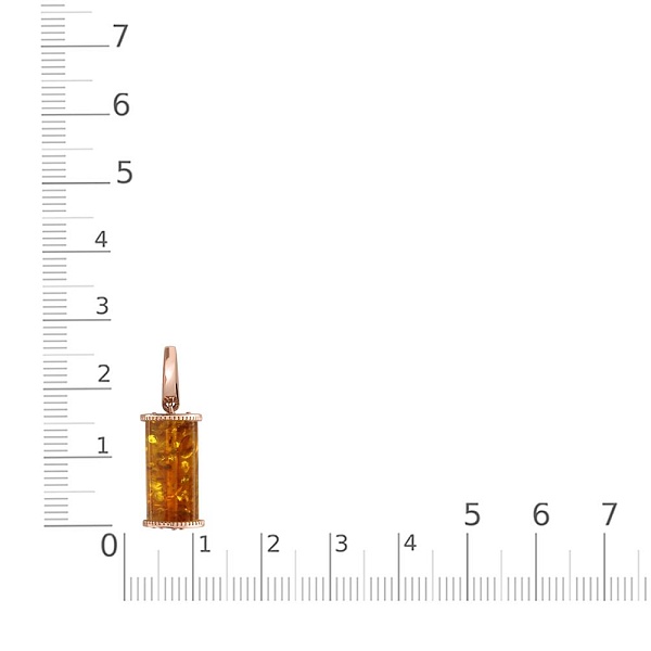 Подвеска из красного золота с янтарём
