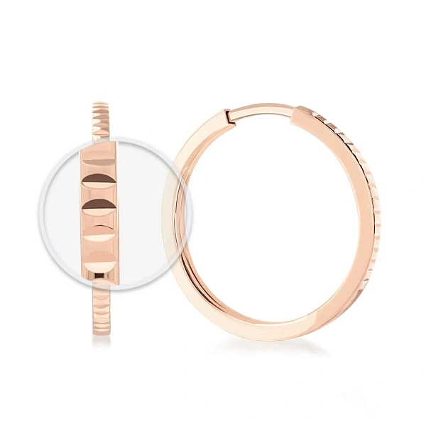 Серьги-конго из красного золота без вставок