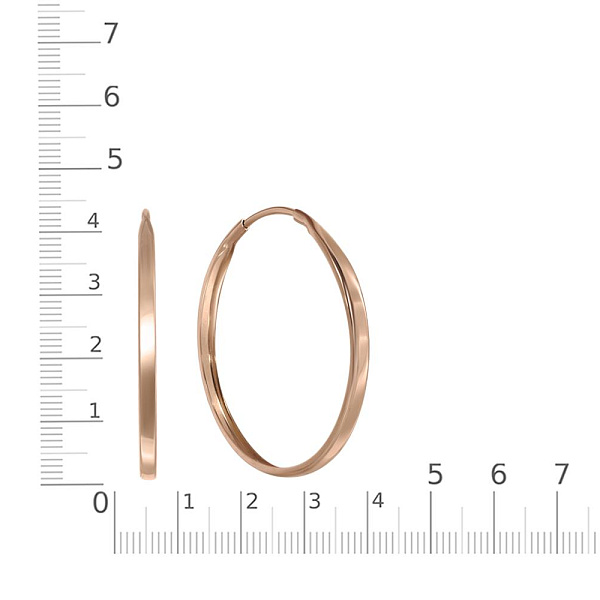 Серьги-конго из красного золота без вставок