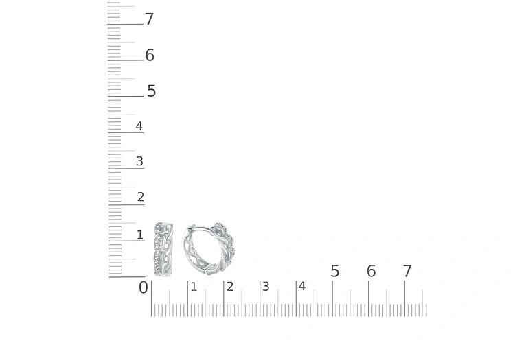 Серьги из белого золота с 24 фианитами
