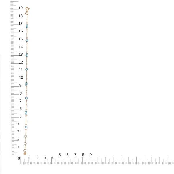 Браслет из красного золота с 8 топазами sky