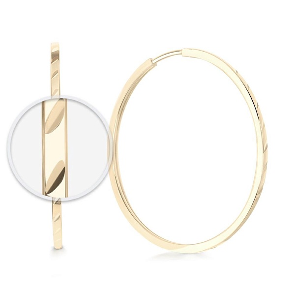 Серьги-конго из жёлтого золота без вставок