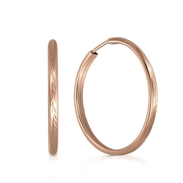 Серьги-конго из красного золота без вставок