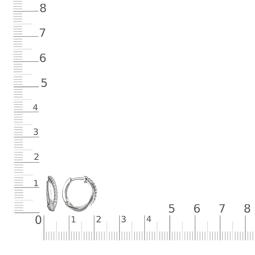 Серьги из белого золота с 20 фианитами