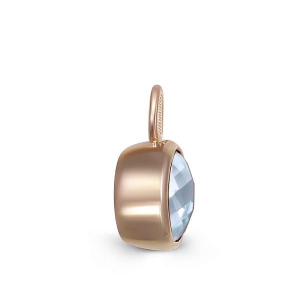 Подвеска серёг-трансформеров из красного золота с топазом sky