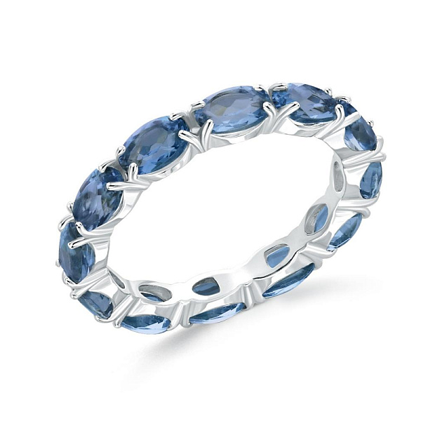 Кольцо Дорожка из белого золота с 12 топазами лондон