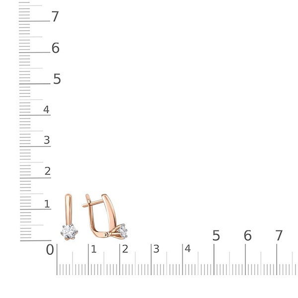 Серьги из красного золота с 2 муассанитами