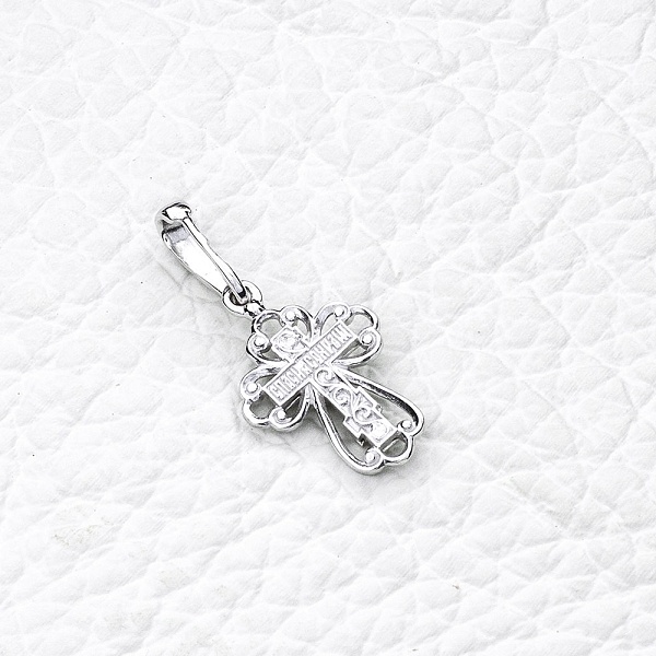 Крест из белого золота без вставок