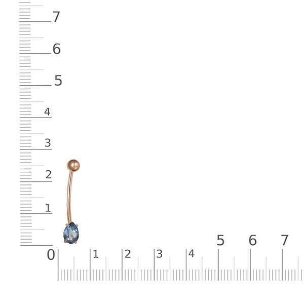 Пирсинг из красного золота с топазом лондон