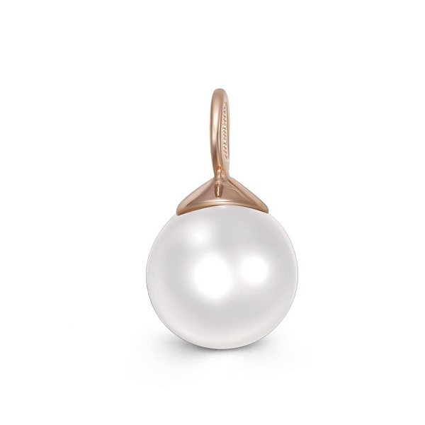 Подвеска серёг-трансформеров из красного золота с жемчугом